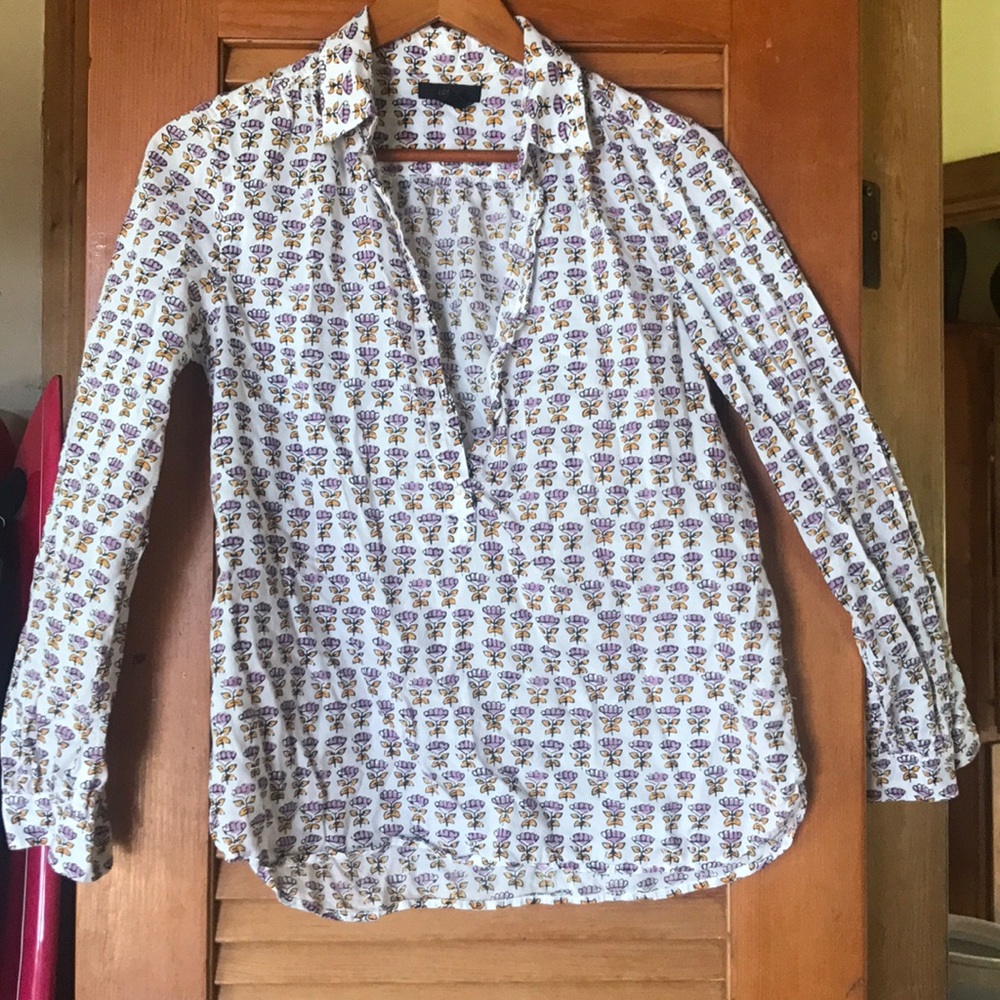 J Crew floral blouse